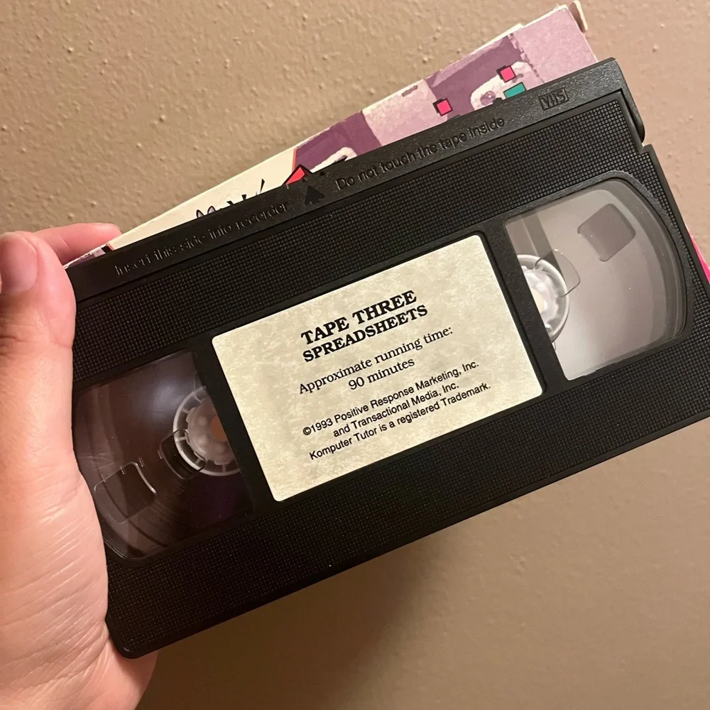 VINTAGE 1993 The Komputer Tutor Spreadsheets VHS Microsoft Excel